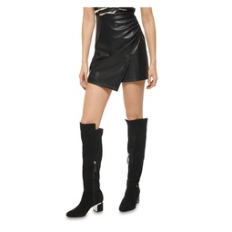 womens faux leather short mini skirt