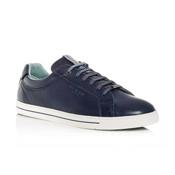 mens thawne leather low-top trainers in dark blue