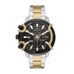 mens griffed chronograph, two-tone stainless steel watch