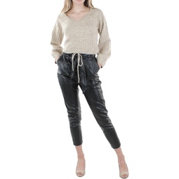 womens cropped pullover v-neck sweater