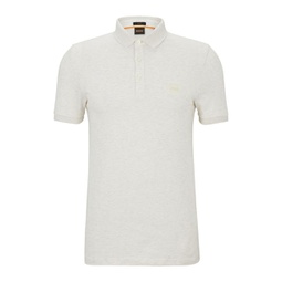 stretch-cotton slim-fit polo shirt with logo patch