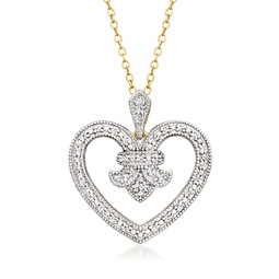 canaria diamond milgrain heart pendant necklace in 10kt yellow gold