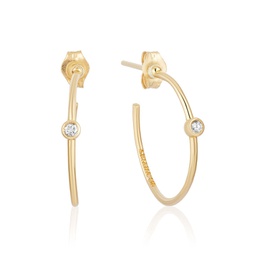 single diamond hoop earrings (small)