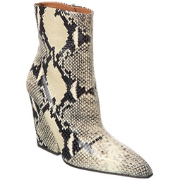 jane snake-embossed leather bootie