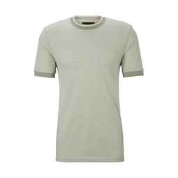 micro-pattern t-shirt in cotton and silk