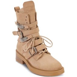 ita womens suede strappy combat & lace-up boots
