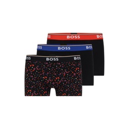triple-pack of stretch-cotton trunks with logo waistbands
