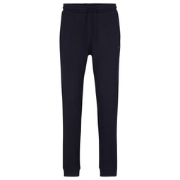 cotton tracksuit bottoms with curved logo