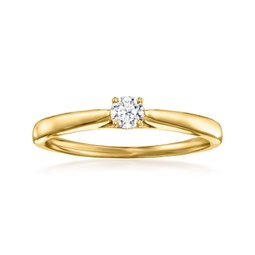 lab-grown diamond solitaire ring in 18kt gold over sterling