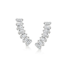 by ross-simons diamond linear earrings in sterling silver