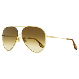 Victoria Beckham Womens Aviator Sunglasses VB133S 702 Gold/Honey Havana 61mm