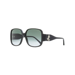 womens square sunglasses tara/s dxf9o black/silver/glitter 59mm