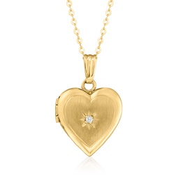 canaria diamond-accented heart locket necklace in 10kt yellow gold
