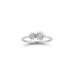 14k white gold & diamond daisy ring