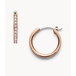 womens rose gold-tone stainless steel hoop earrings