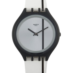Swatch Skinthrough 40 mm Plastic and Silicone Watch SVUB102