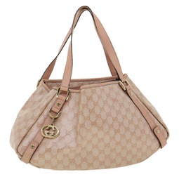 gg crystal coated canvas abbey tote bag in pink