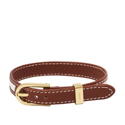 womens heritage d-link brown and white leather strap bracelet