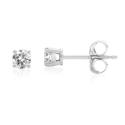 certified 14k white gold lab grown diamond solitaire stud earrings (1/4 ct.tw)