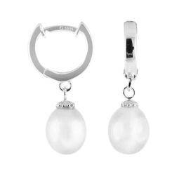 dangling huggie 8-8.5mm freshwater pearl earrings