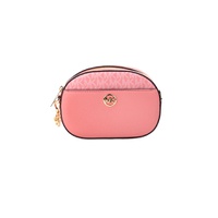 jet set glam tea rose leather oval crossbody handbag womens purse
