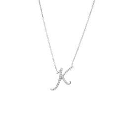 diamond script intial necklace (wg/ 16+2)