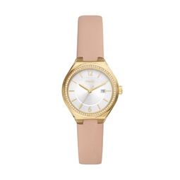 womens eevie three-hand date, gold-tone stainless steel watch