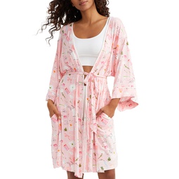 womens with love modal knit robe
