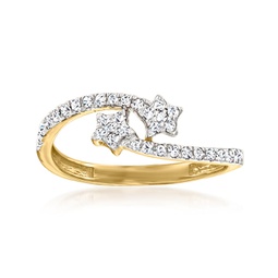 canaria diamond star bypass ring in 10kt yellow gold
