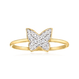 canaria diamond butterfly ring in 10kt yellow gold