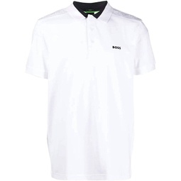 mens paule slim fit short sleeve cotton polo in white