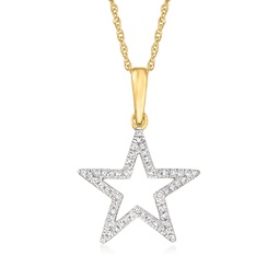 canaria diamond-accented star pendant necklace in 10kt yellow gold