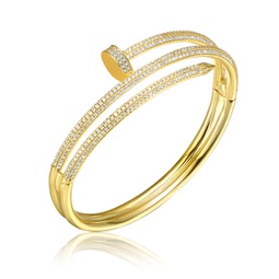 ra gold plated cubic zirconia bangle bracelet