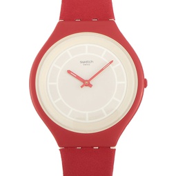 Swatch SkinHot Red Leather Strap 40 mm Watch SVUR100