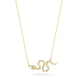 14k gold & diamond snake necklace