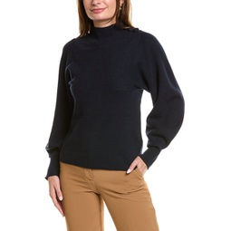 rib mock neck wool & cashmere-blend sweater