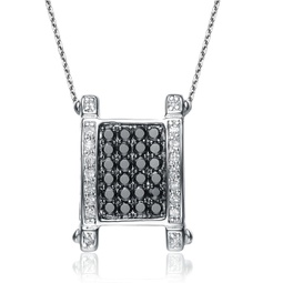 gv sterling silver white and black cubic zirconia pendant