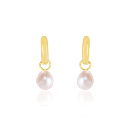 pearl drop huggie hoop earrings