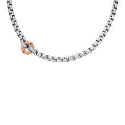 mens sawyer two-tone stainless steel chain necklace
