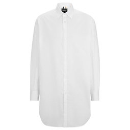 longline regular-fit shirt in easy-iron cotton poplin