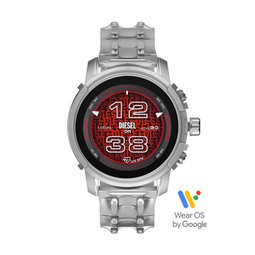 mens smartwatch gen 6, griffed stainless steel with stainless steel bracelet