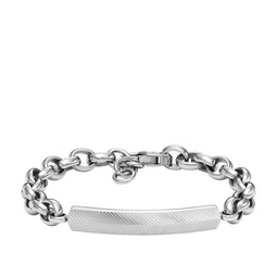 mens harlow linear texture stainless steel chain bracelet