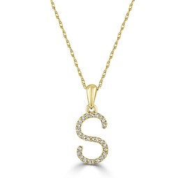 14k gold & diamond initial necklace