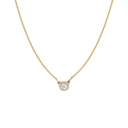 diamond solitaire with pave diamonds necklace yellow gold