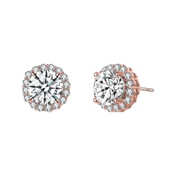 ra white gold plated cubic zirconia round earrings