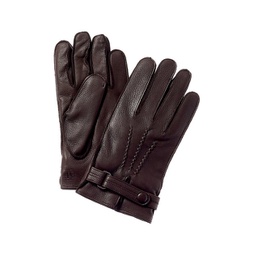 two-tone cashmere-lined leather & suede gloves