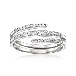 diamond wrap ring in sterling silver