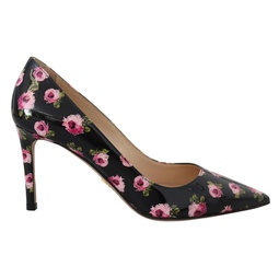 leather floral heels stilettos womens pumps