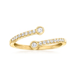 canaria bezel-set diamond bypass ring in 10kt yellow gold