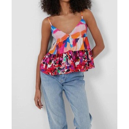 isadora delphine patched tiered top in vivid